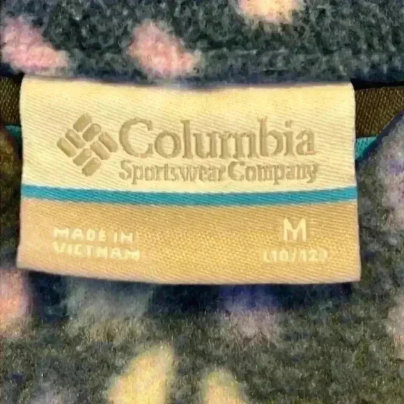 Columbia Girls Fleece Fill Zip Benton Springs Blue Print Jacket Size M (10/12) - Picture 3 of 7